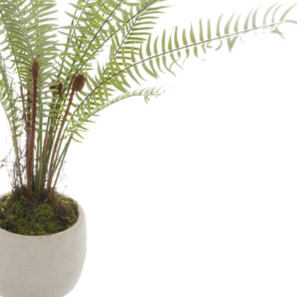 White Potted Faux Boston Fern