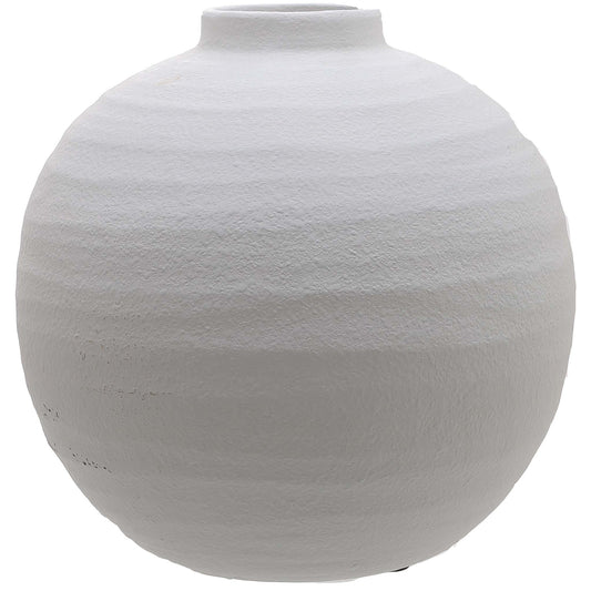 White textured vase on a white background