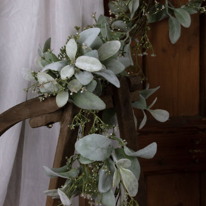Winter Garland With Lambs Ear And Wax Flower - PLAINLY DOES IT