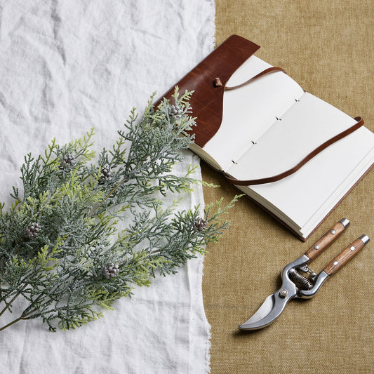 Frosted Pine Tall Stem With Pinecones - PLAINLY DOES IT