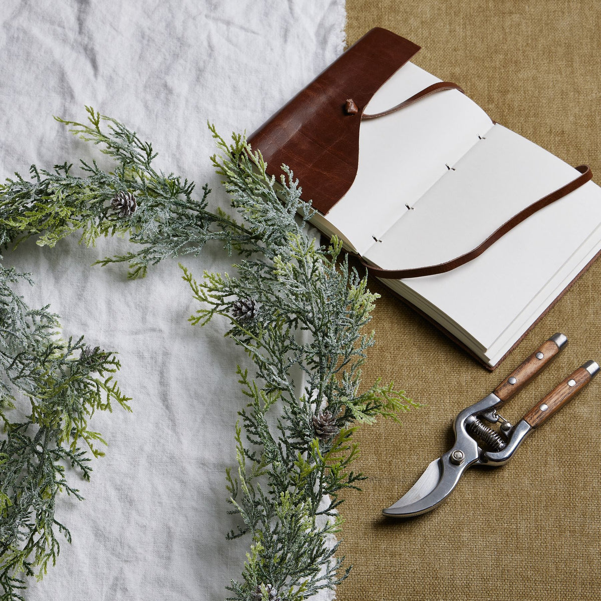 Frosted Pine Garland With Pinecones - PLAINLY DOES IT