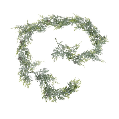 Frosted Pine Garland With Pinecones - PLAINLY DOES IT