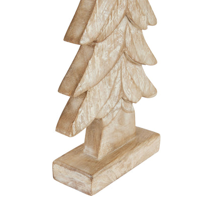 Carved Wood Large Christmas Tree - PLAINLY DOES IT