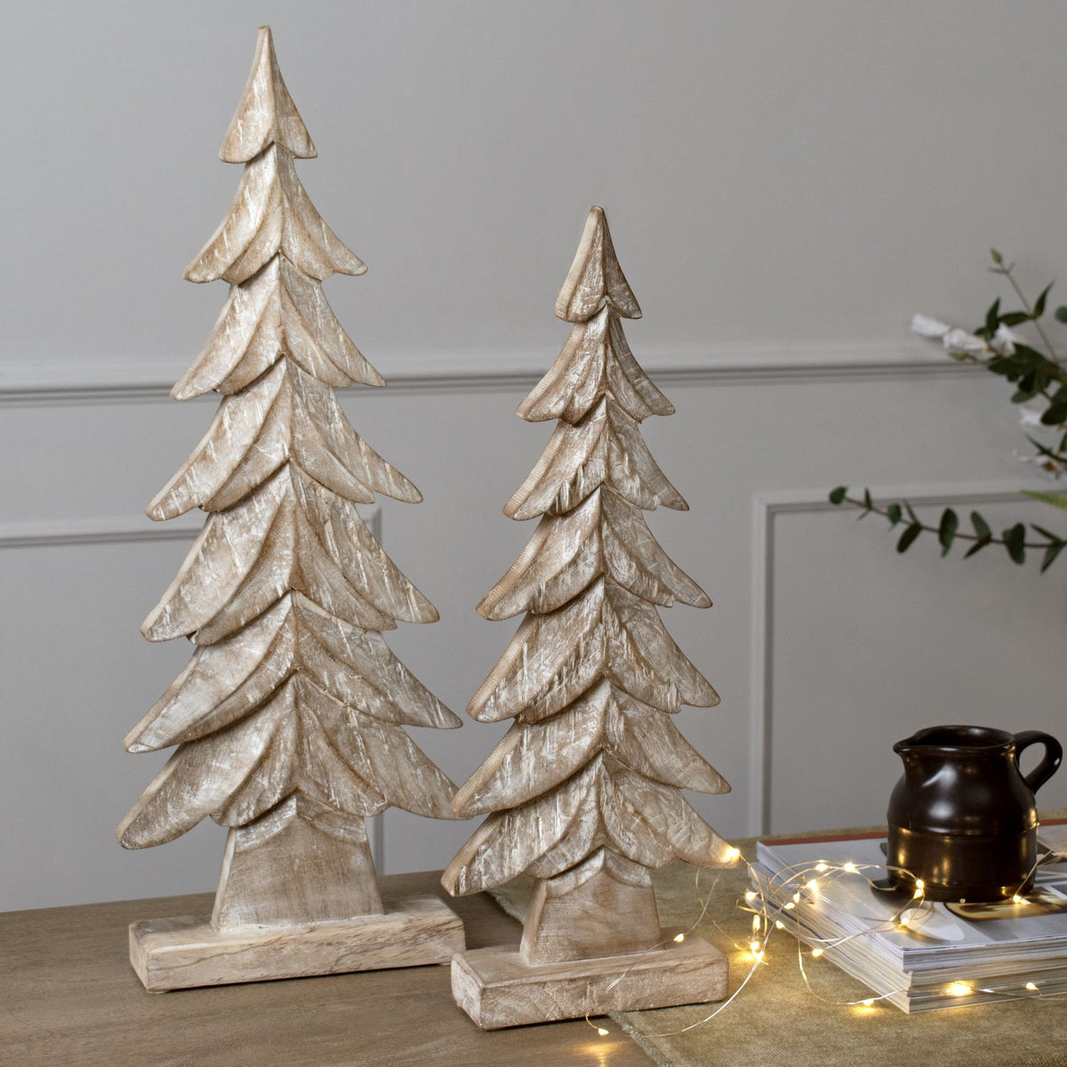 Carved Wood Large Christmas Tree - PLAINLY DOES IT