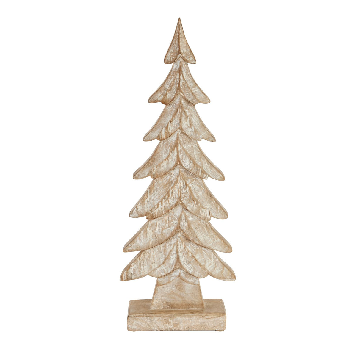 Carved Wood Large Christmas Tree - PLAINLY DOES IT