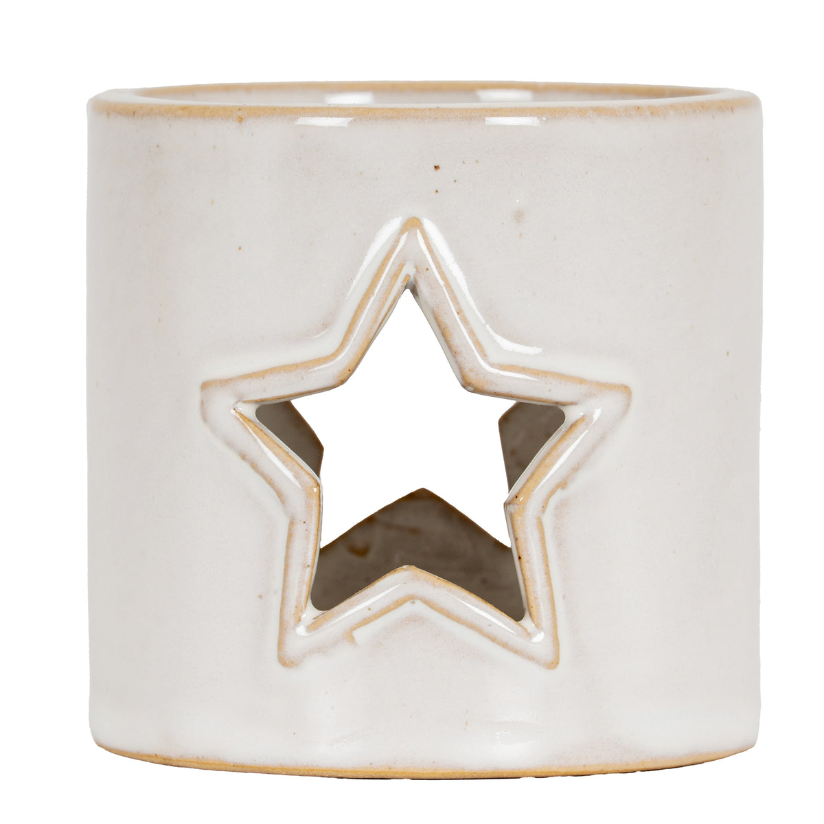 White Ceramic Star Cut-Out Tealight Holder - PLAINLY DOES IT