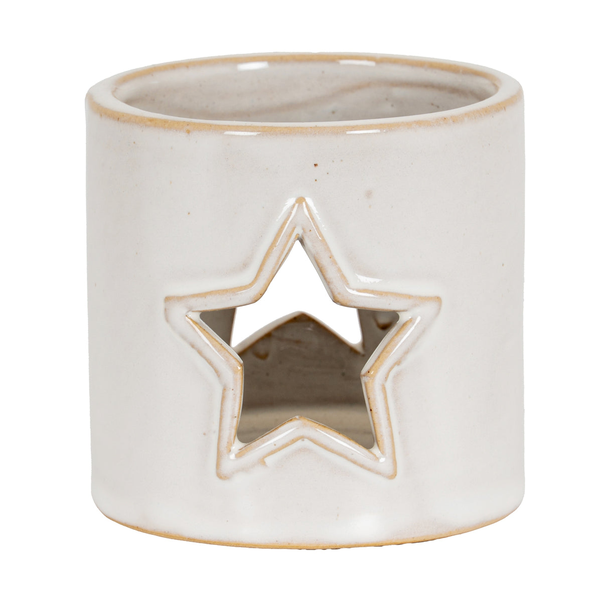 White Ceramic Star Cut-Out Tealight Holder - PLAINLY DOES IT