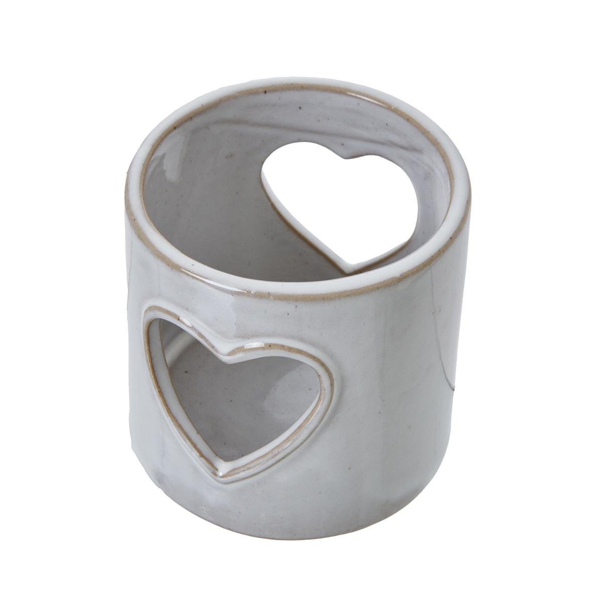 White Ceramic Heart Cut-Out Tealight Holder - PLAINLY DOES IT