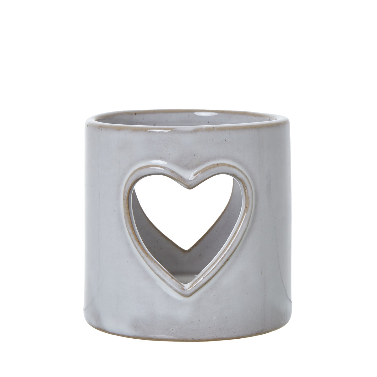 White Ceramic Heart Cut-Out Tealight Holder - PLAINLY DOES IT