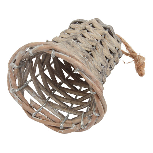 The Noel Collection Small Wicker Bell Decoration