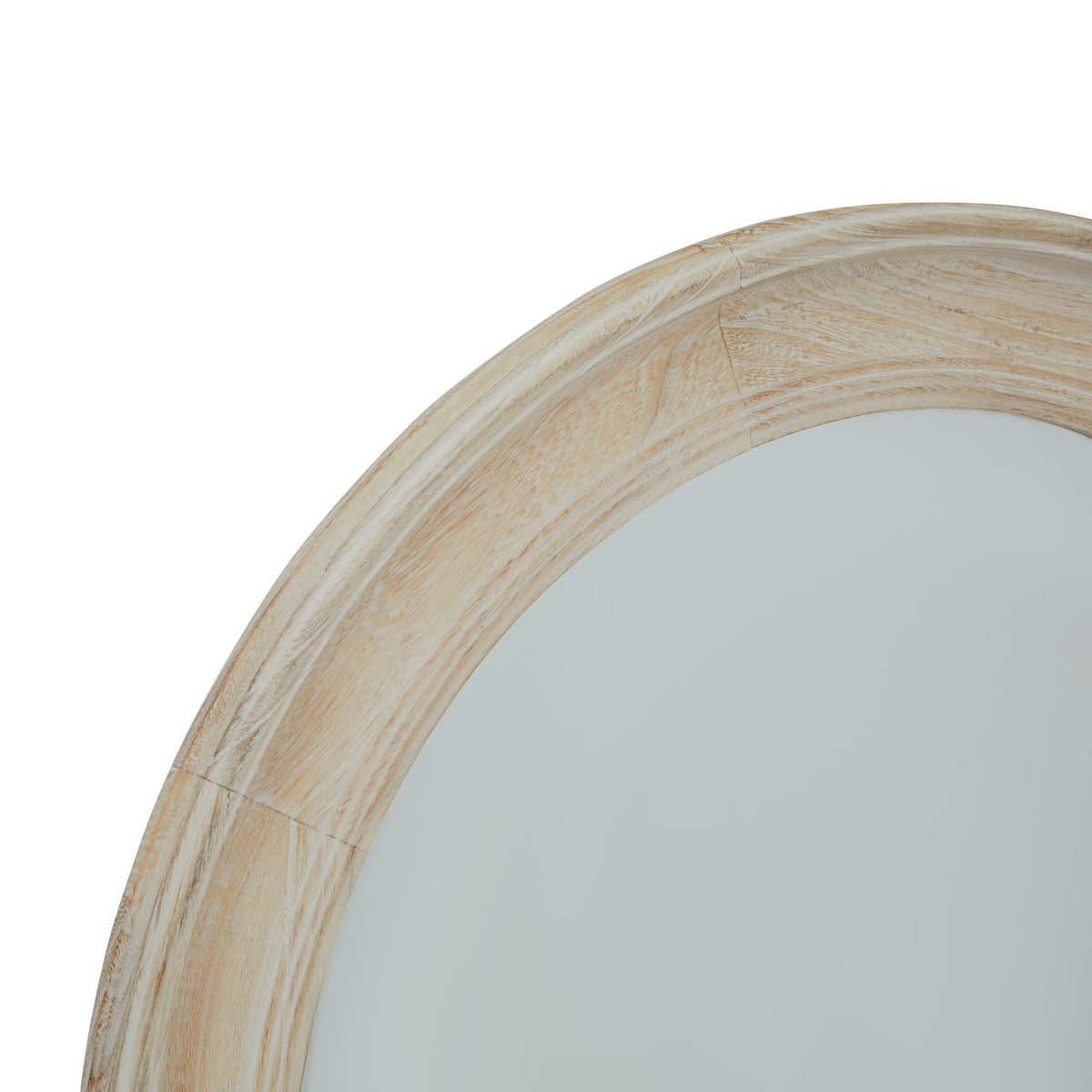 Washed Wood Round Framed Mirror - PLAINLY DOES IT