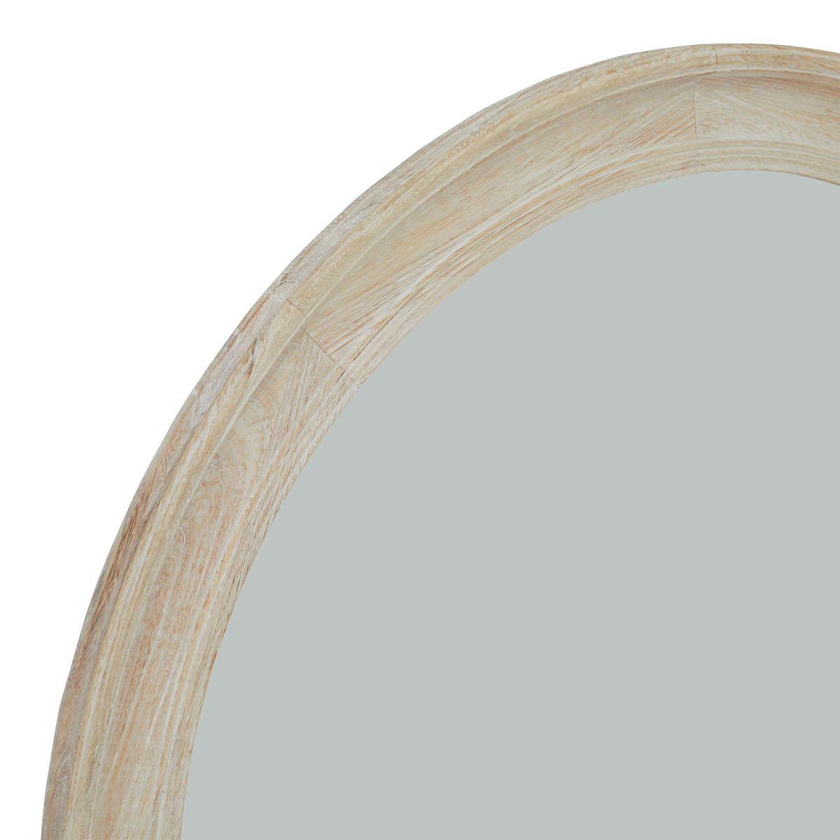 Washed Wood Round Framed Large Mirror - PLAINLY DOES IT