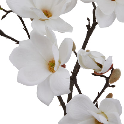 White Faux Magnolia Stem, 86cm