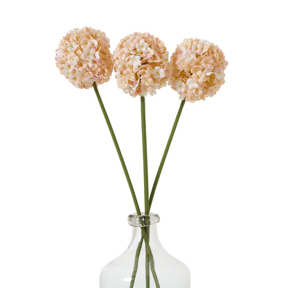 White and Apricot Faux Allium Stem, 56cm