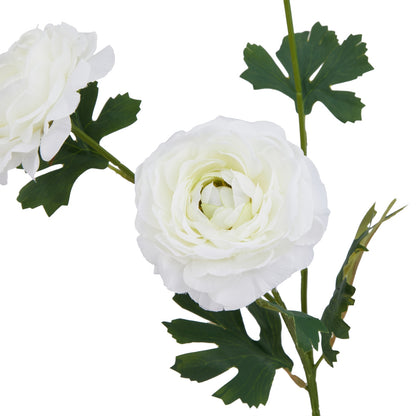 White Faux Ranunculus Stem, 64cm