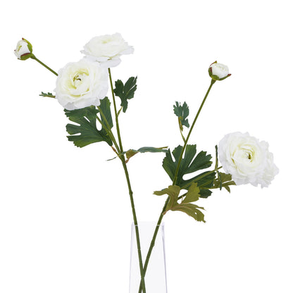 White Faux Ranunculus Stem, 64cm