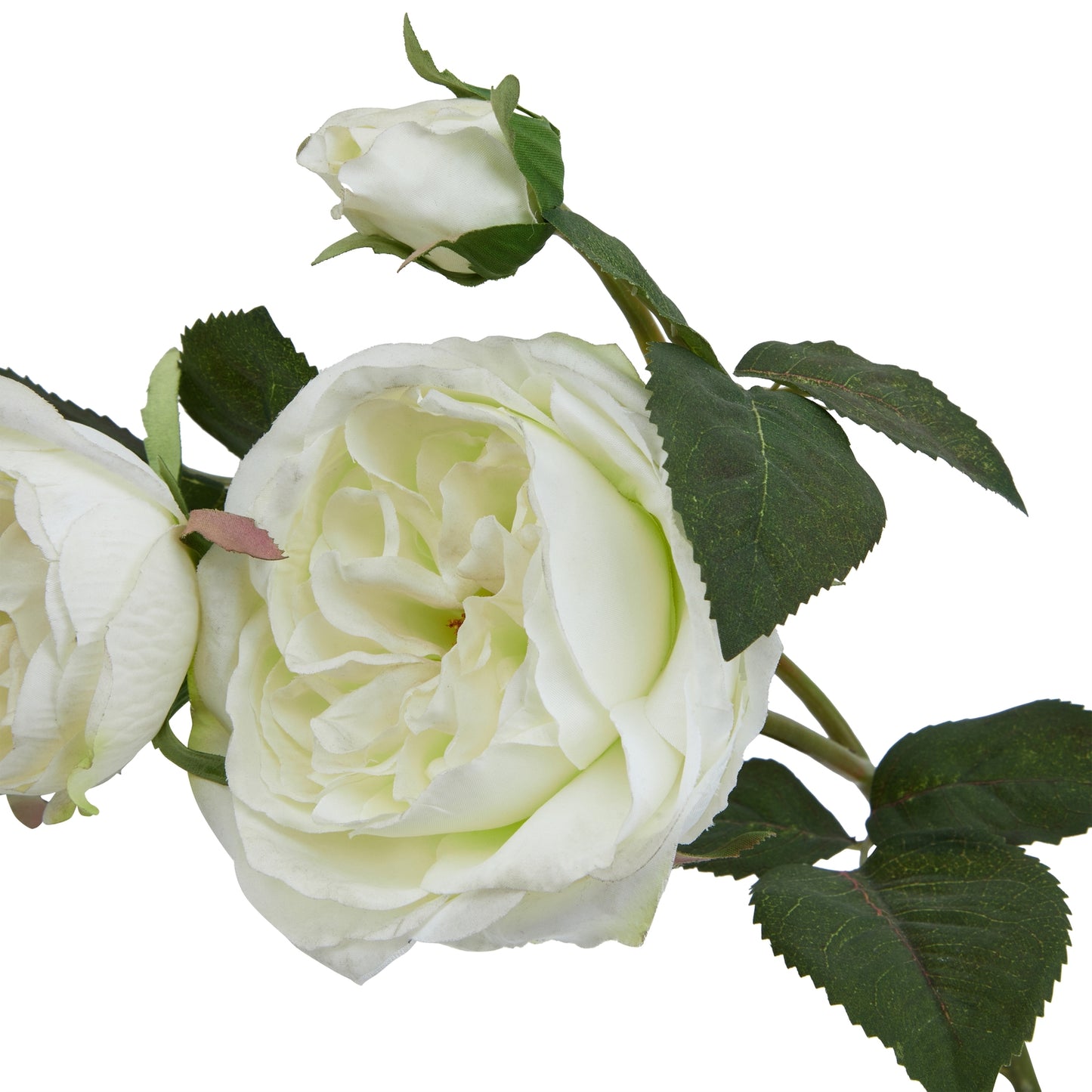 White Faux Charity Rose Stem, 58cm
