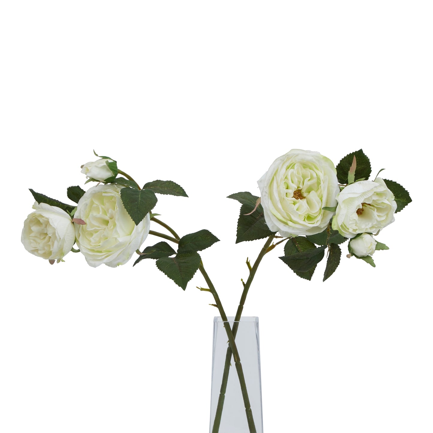 White Faux Charity Rose Stem, 58cm
