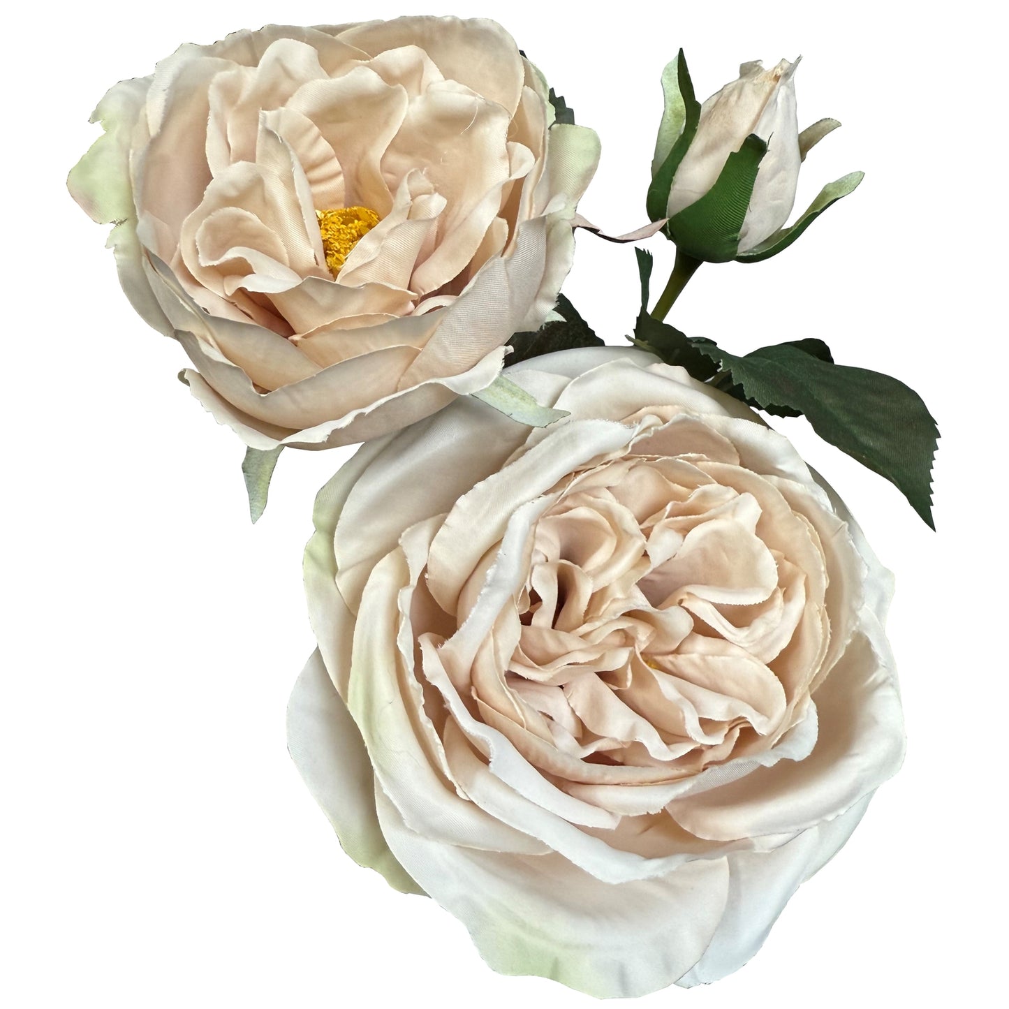 Palest Blush Faux Charity Rose Stem, 58cm