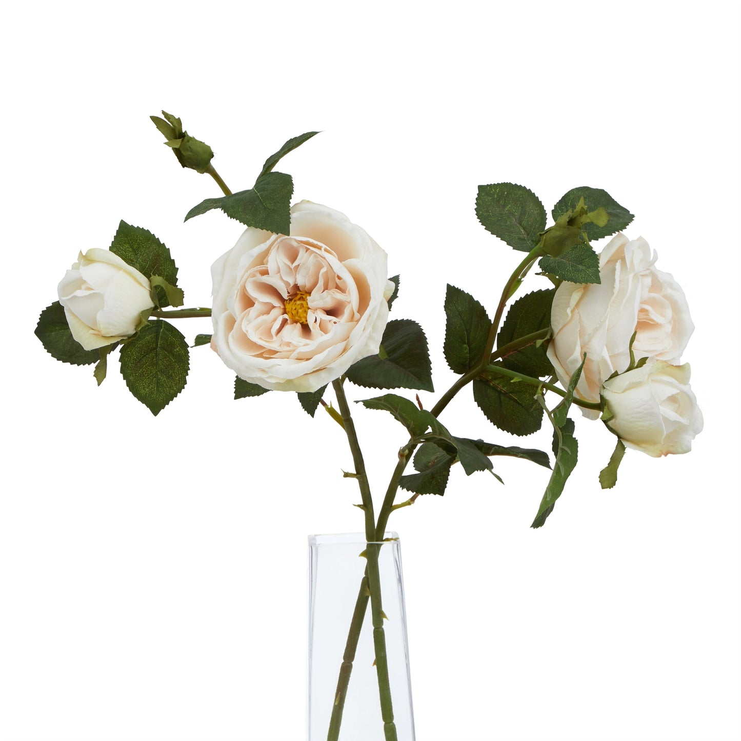 Palest Blush Faux Charity Rose Stem, 58cm