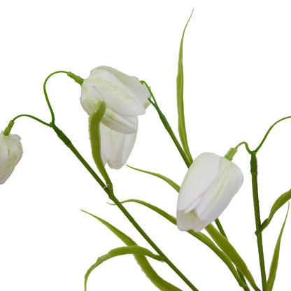 White Faux Fritillaria Stem, 58cm