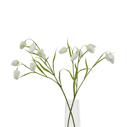 White Faux Fritillaria Stem, 58cm