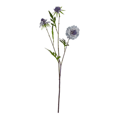 Pale Blue Faux Scabious Stem, 65cm