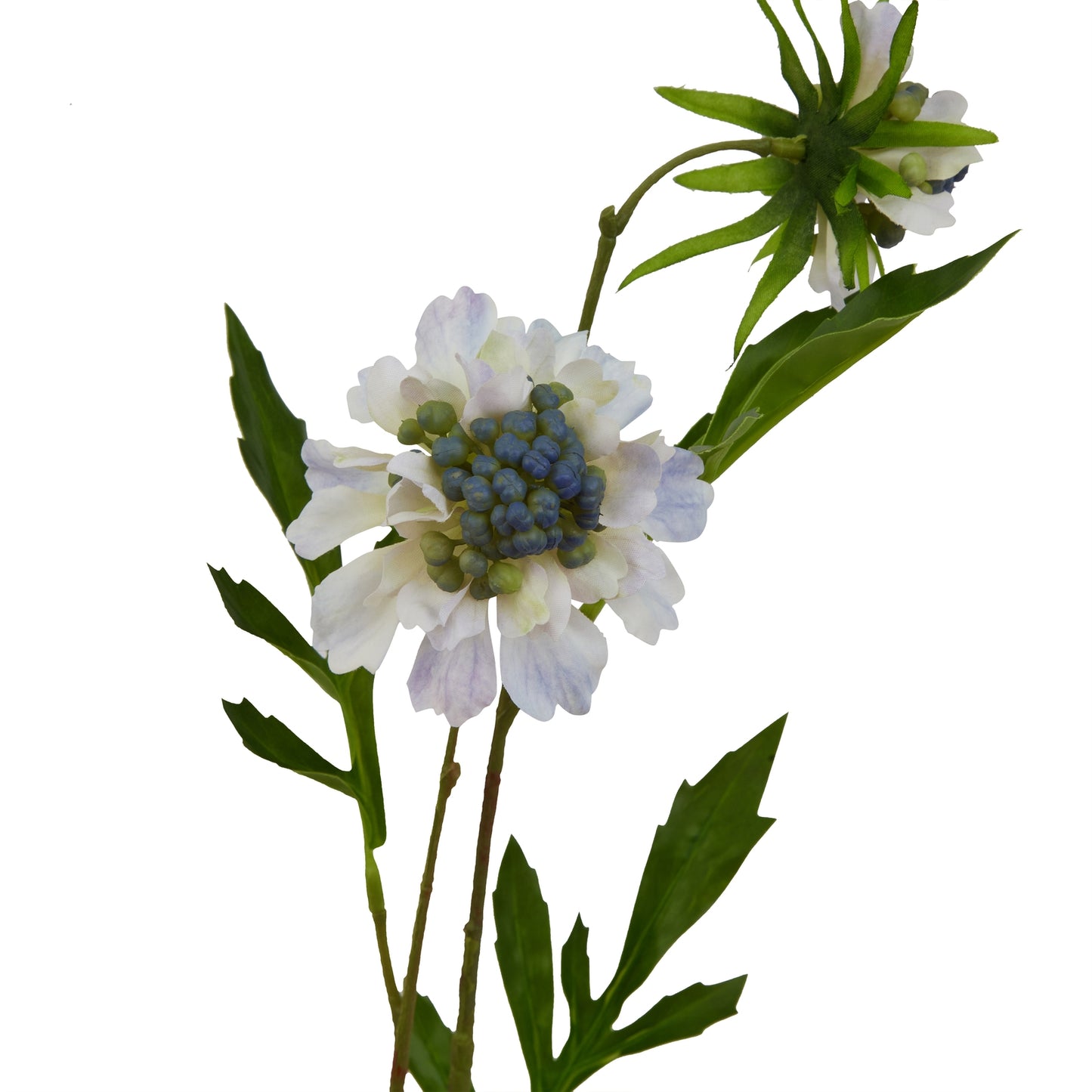 Pale Blue Faux Scabious Stem, 65cm