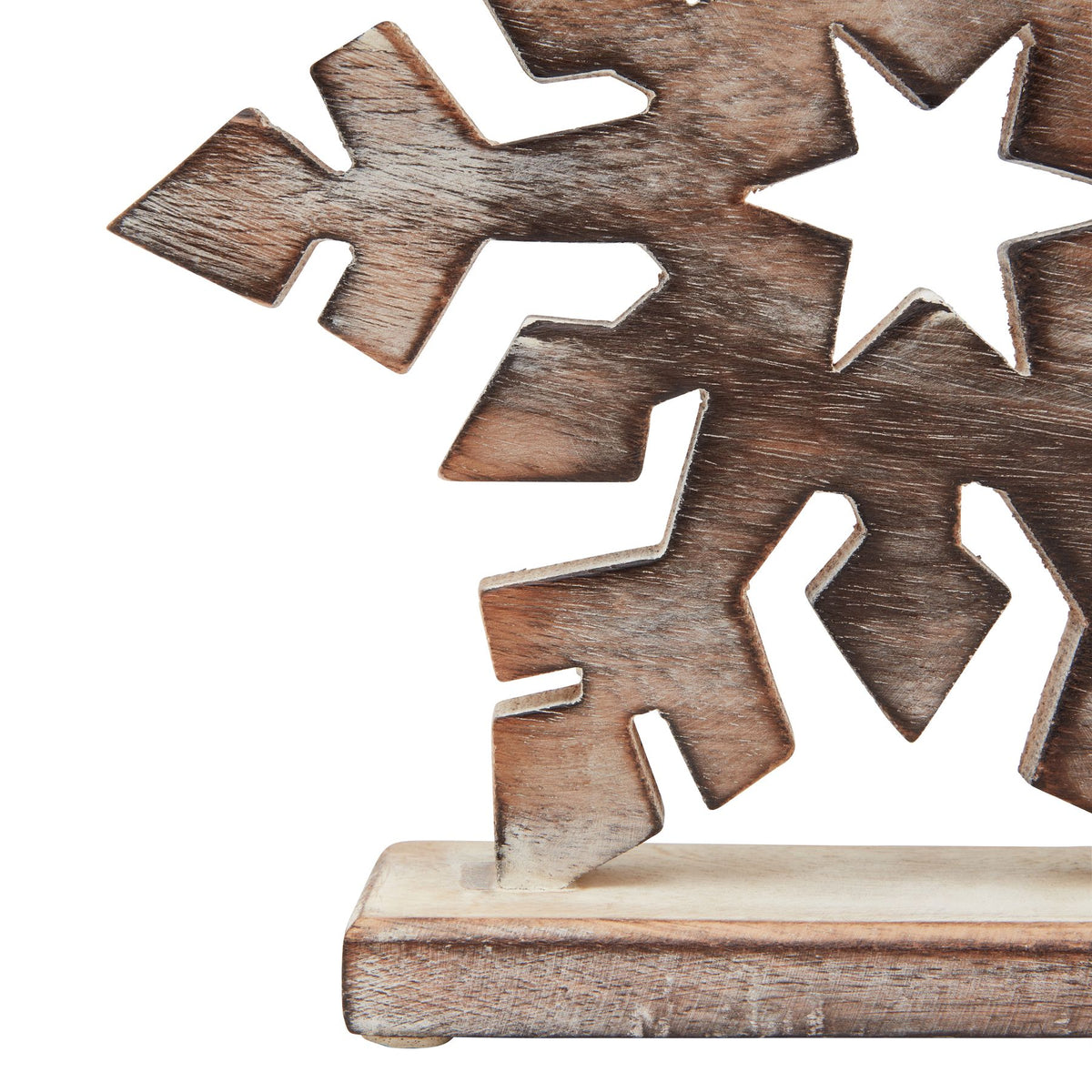 White Wash Collection Wooden Snowflake Decoration - PLAINLY DOES IT