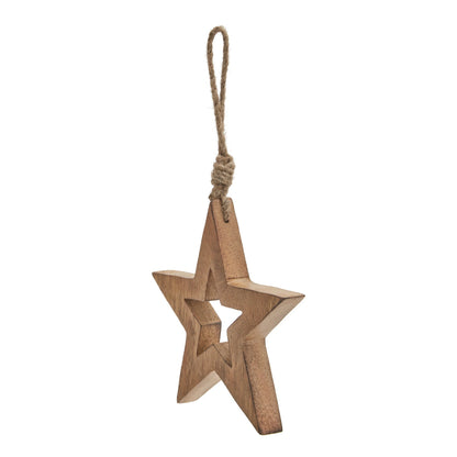 Natural Wooden Hanging Star - PLAINLY DOES IT