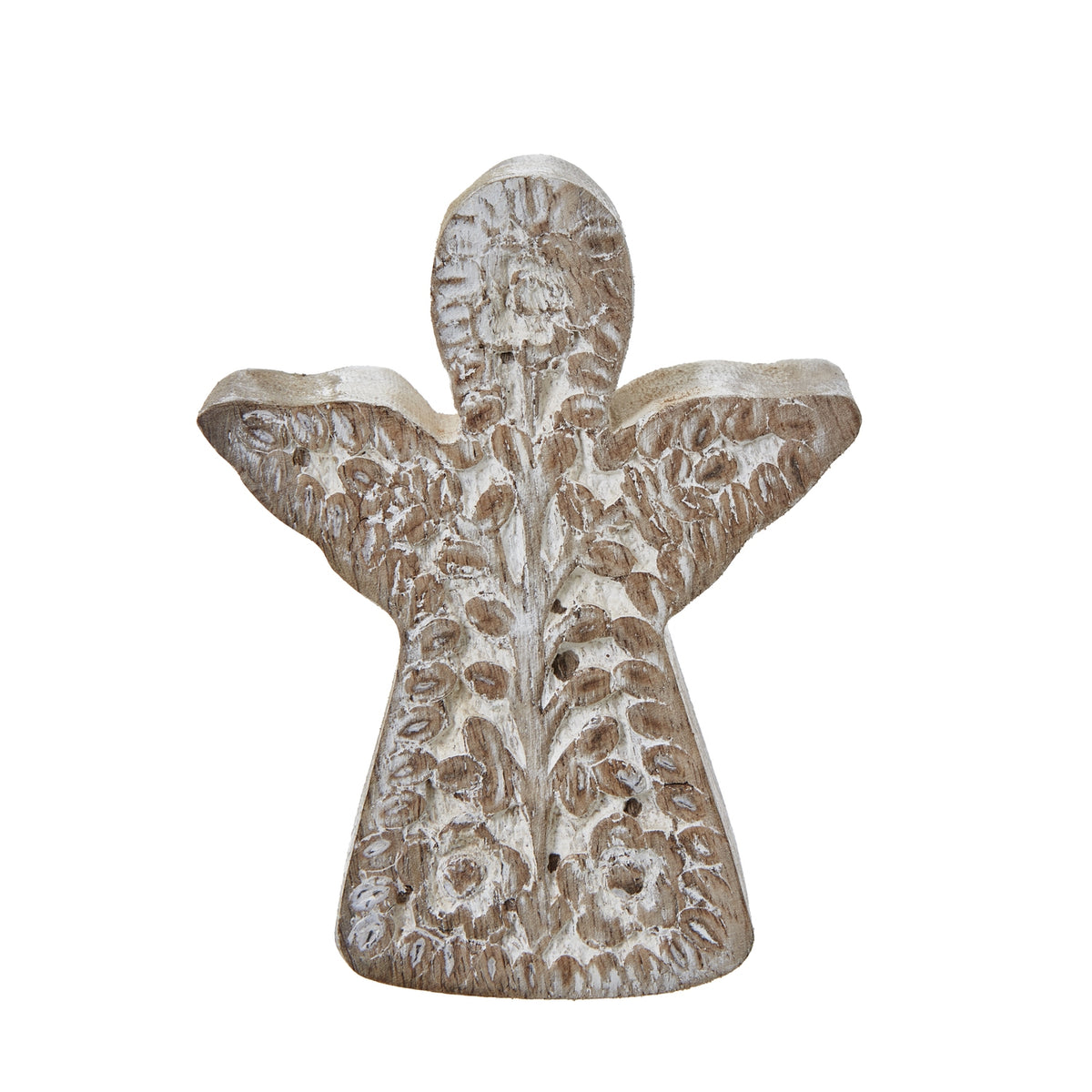 White Wash Collection Patterned Angel Decoration - PLAINLY DOES IT