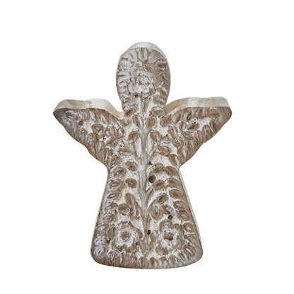 White Wash Collection Patterned Angel Decoration - PLAINLY DOES IT