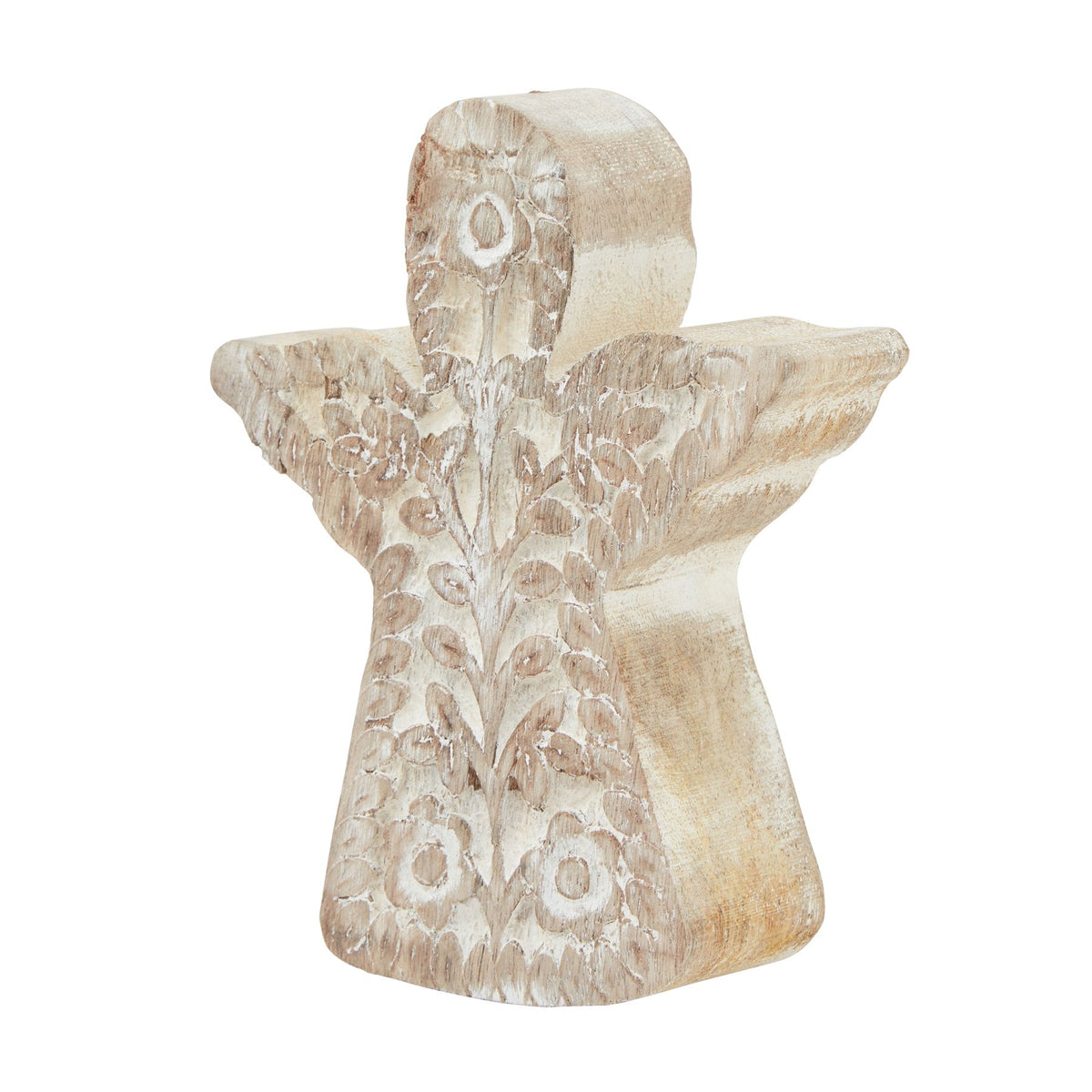 White Wash Collection Patterned Large Angel Decoration - PLAINLY DOES IT