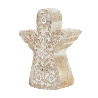 White Wash Collection Patterned Large Angel Decoration - PLAINLY DOES IT