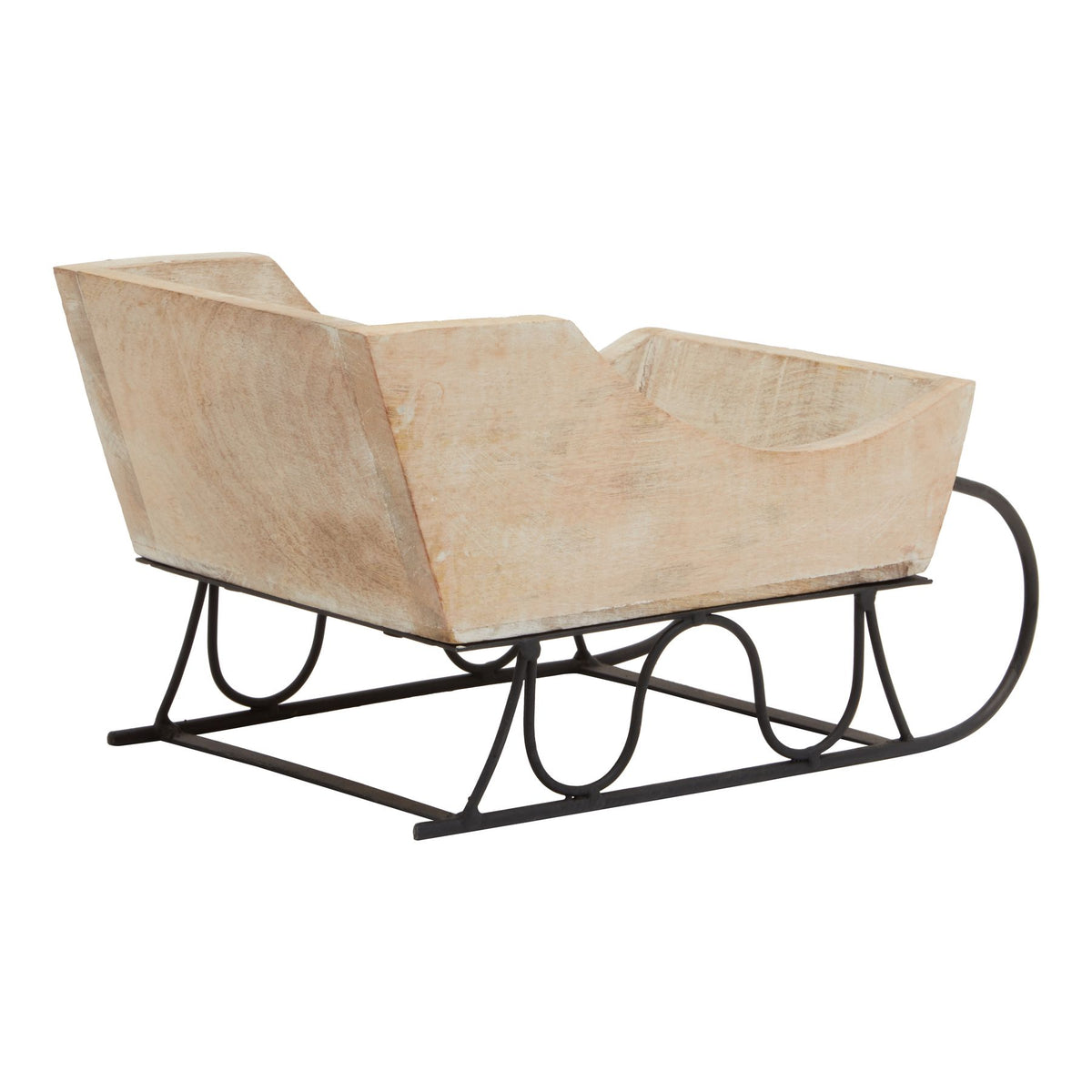 White Wash Collection Wooden Decorative Sleigh - PLAINLY DOES IT