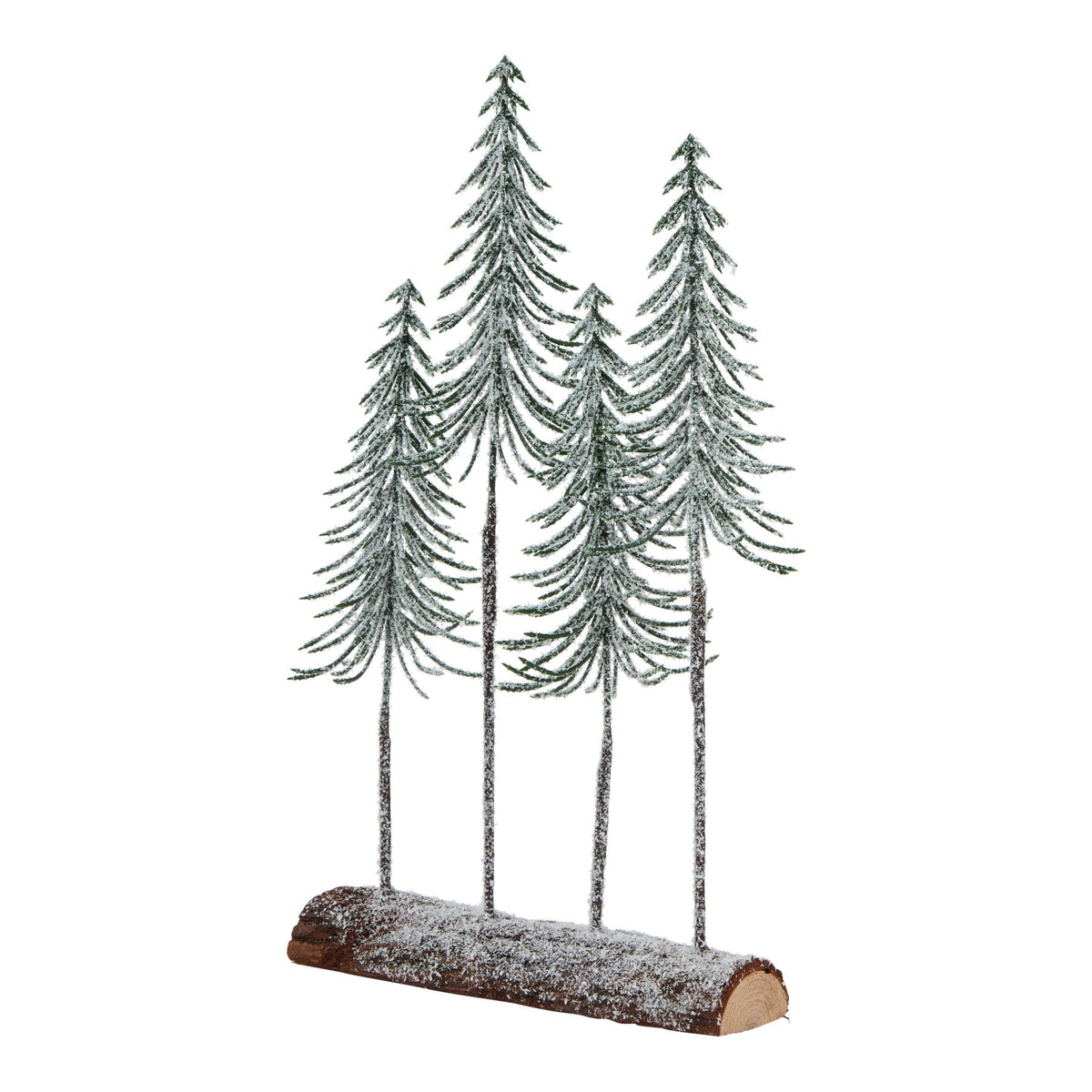 Medium Snowy Spindle Tree Quad In Wood Log - PLAINLY DOES IT