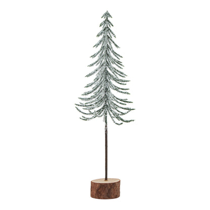 Small Snowy Spindle Tree In Wood Log - PLAINLY DOES IT