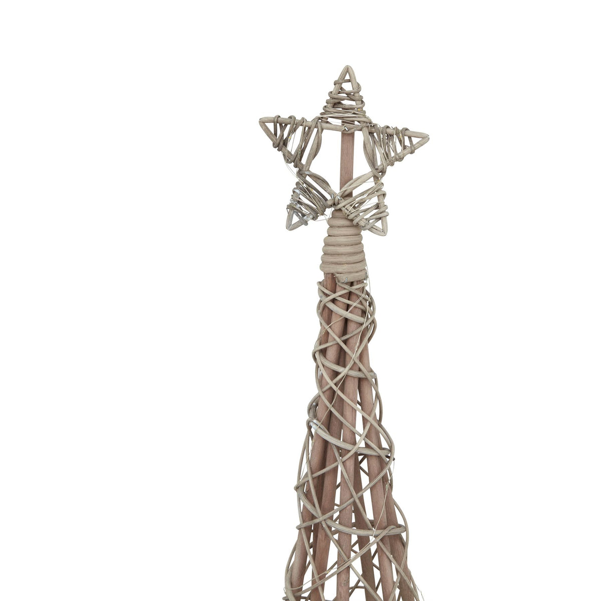 Large LED Wicker Christmas Tree With Star - PLAINLY DOES IT