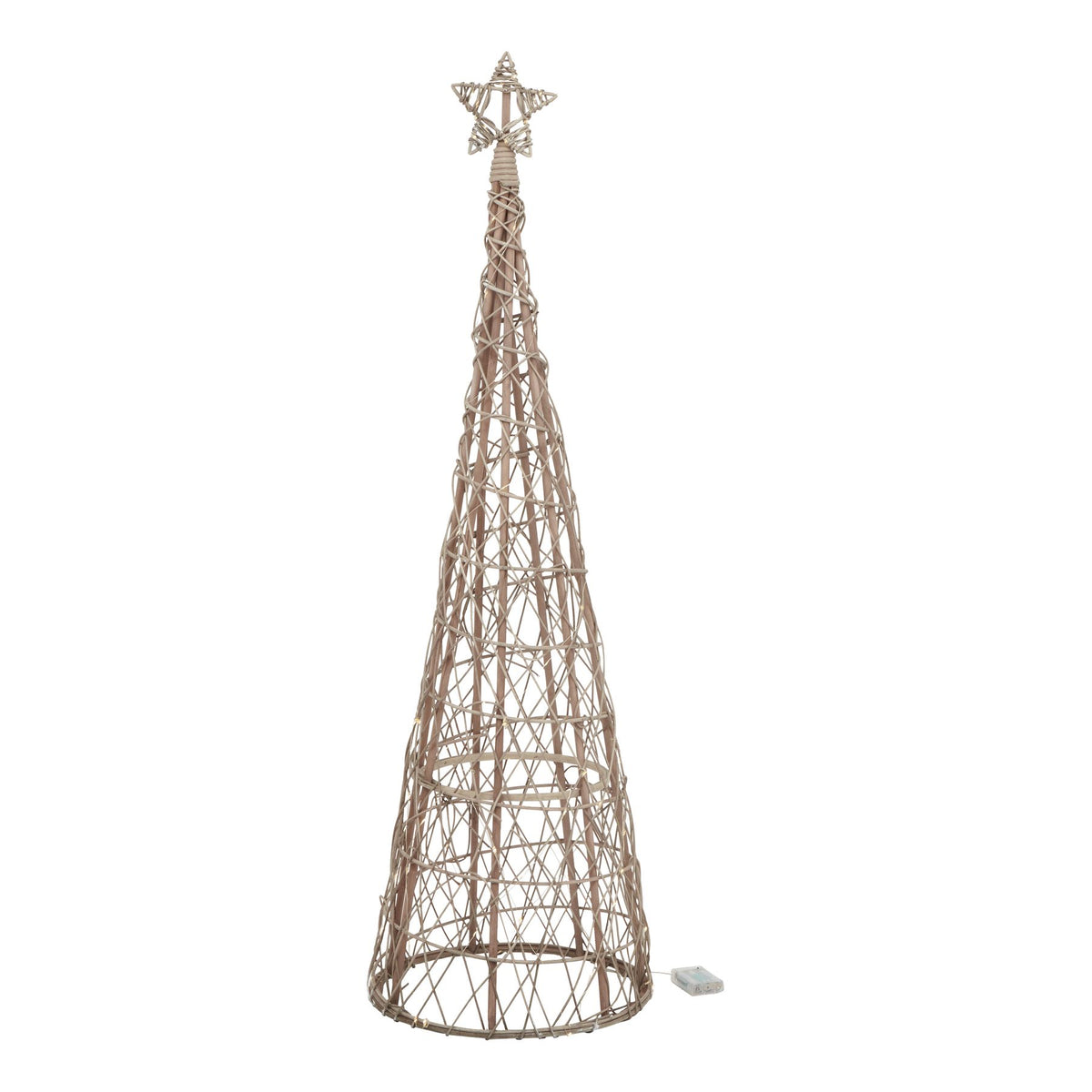 Large LED Wicker Christmas Tree With Star - PLAINLY DOES IT