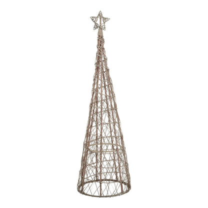 Large LED Wicker Christmas Tree With Star - PLAINLY DOES IT