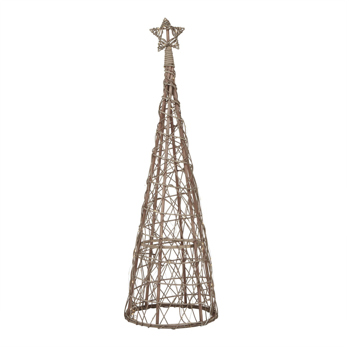 LED Wicker Christmas Tree With Star - PLAINLY DOES IT