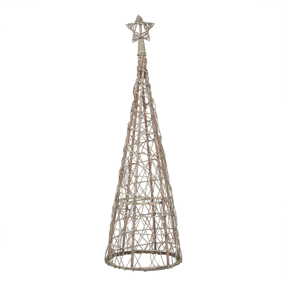 LED Wicker Christmas Tree With Star - PLAINLY DOES IT
