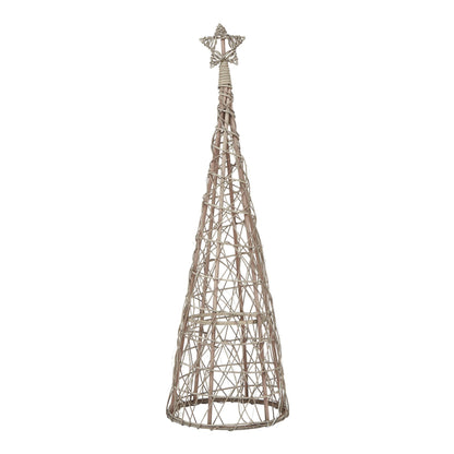 LED Wicker Christmas Tree With Star - PLAINLY DOES IT