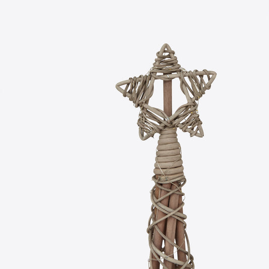 Small LED Wicker Christmas Tree With Star - PLAINLY DOES IT