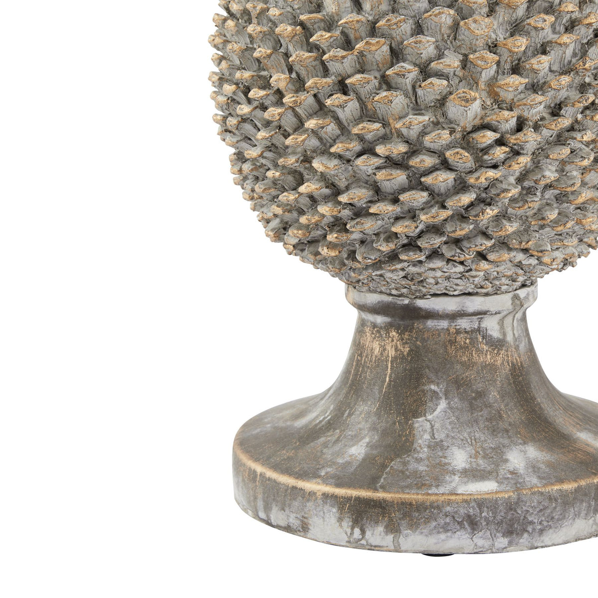 Large Stone Effect Pinecone Ornament With Gold Accents - PLAINLY DOES IT