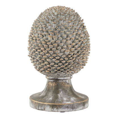Large Stone Effect Pinecone Ornament With Gold Accents - PLAINLY DOES IT