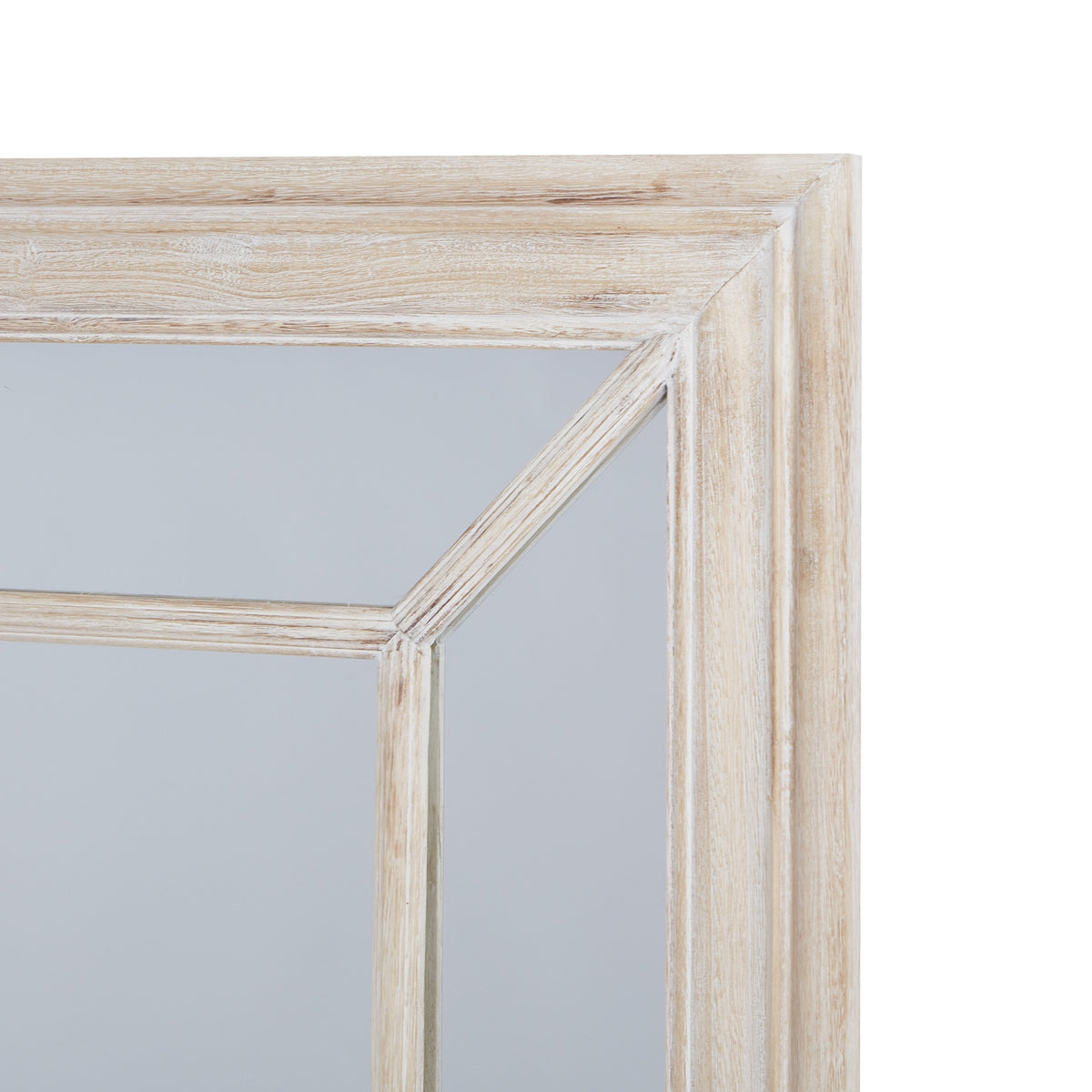 Large Washed Wood Framed Window Mirror - PLAINLY DOES IT