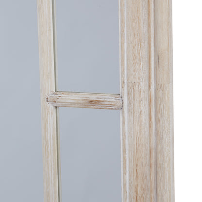 Large Washed Wood Framed Window Mirror - PLAINLY DOES IT
