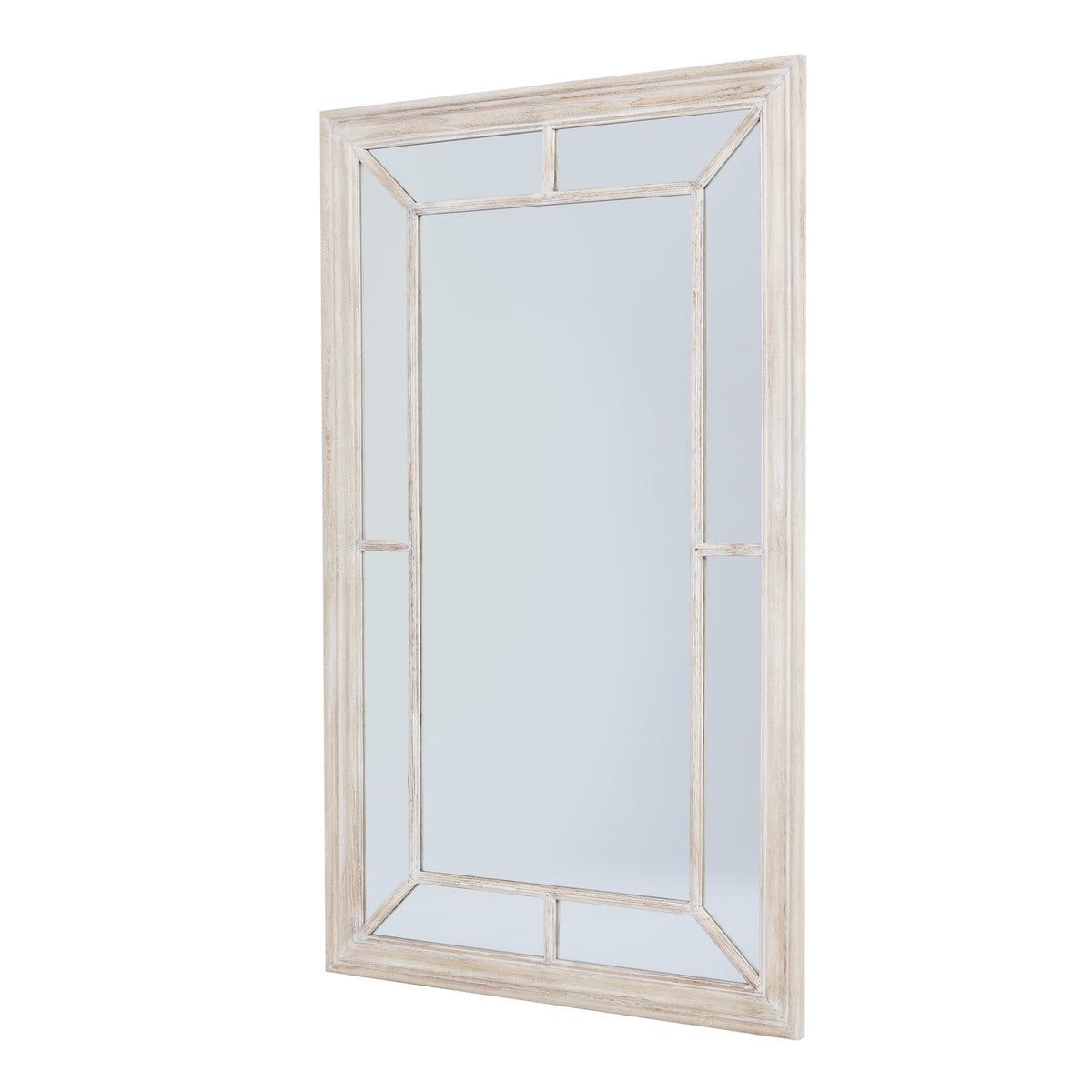 Washed Wood Framed Window Mirror - PLAINLY DOES IT