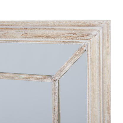 Washed Wood Framed Window Mirror - PLAINLY DOES IT